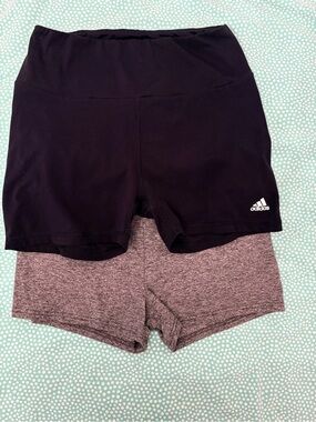 adidas Nike Black High-Rise Bike Shorts and Gray pair lot XL
